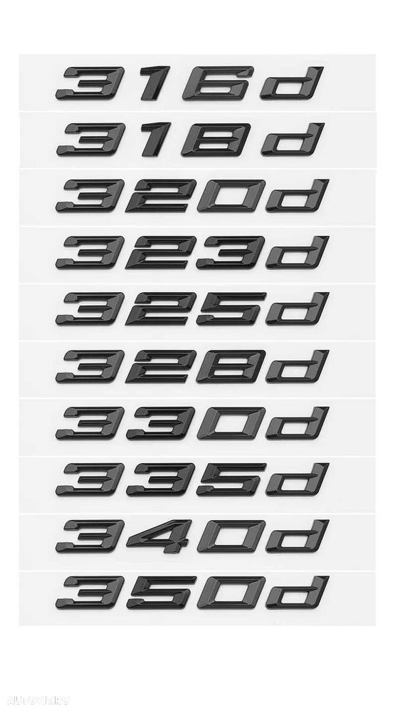 Emblema Sigla LOGO Cifre BMW Portbagaj 320 330 335 340 420 430, Negru - 3