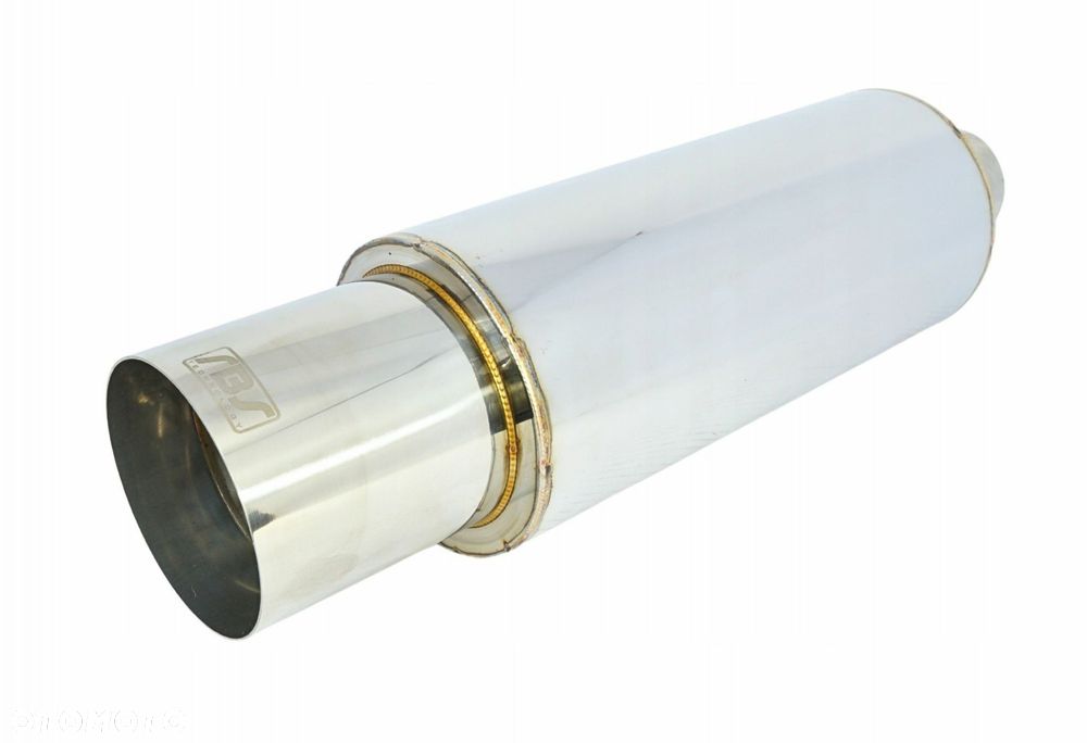 Tłumik Końcowy PRZELOTOWY wejście 63mm Końcówka 104mm JDM nierdzewka - 1