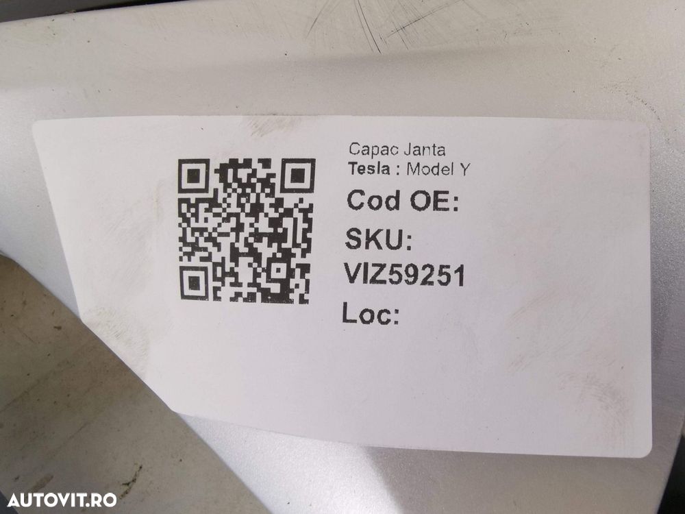 Capac Janta R19 Tesla  Model Y 2020 2021 2022 2023 Original In Stare B - 8