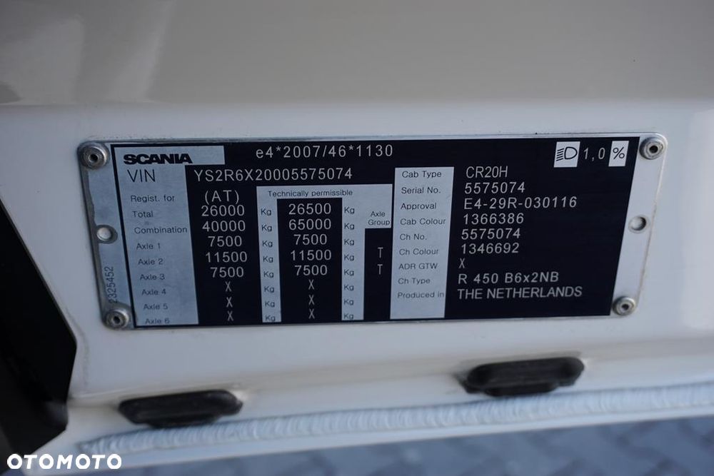 Scania / R 450 / ACC / E 6 / RETARDER / BDF + WINDA / 7,15 M , 7,45 M - 11