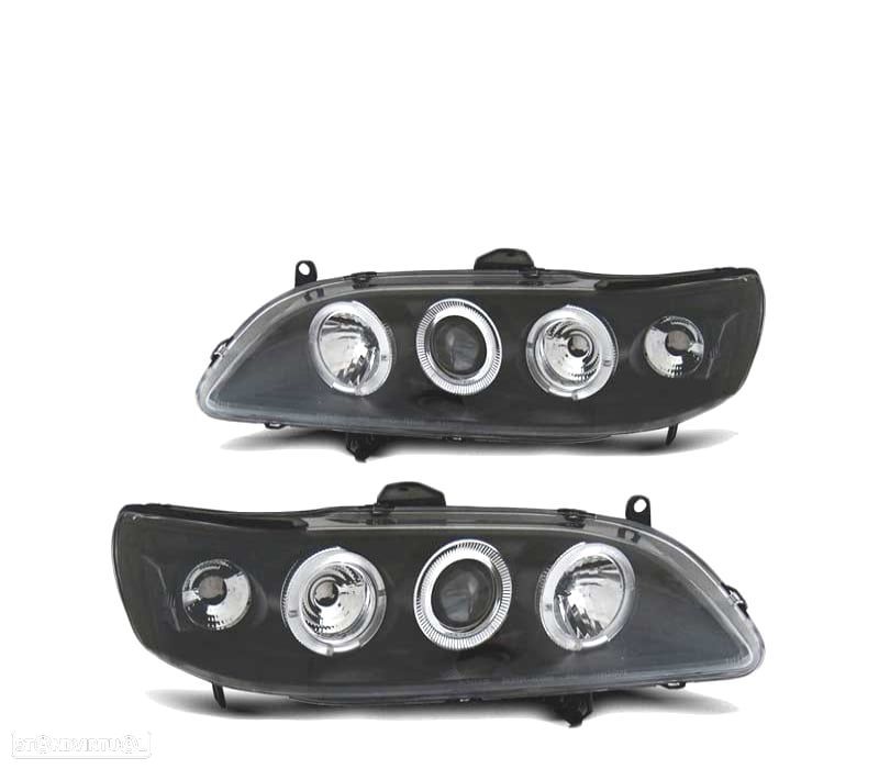 FARÓIS ANGEL EYES PARA HONDA ACCORD 98-02 EUA BLACK PRETO - 1