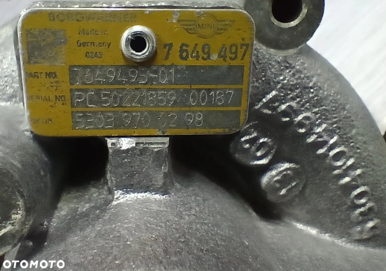 MINI JCW R56 LCI R60 N18B16C Turbospężarka 7649495 - 9