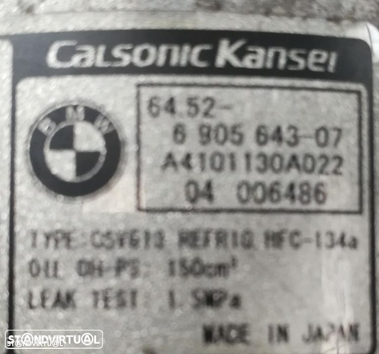 Compressor AC BMW E46 320D de 150 CV, ref 6905643-07. - 2