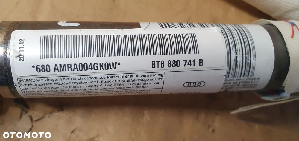Kurtyna Airbag poduszka lewa Audi A5 8T8880741B - 6