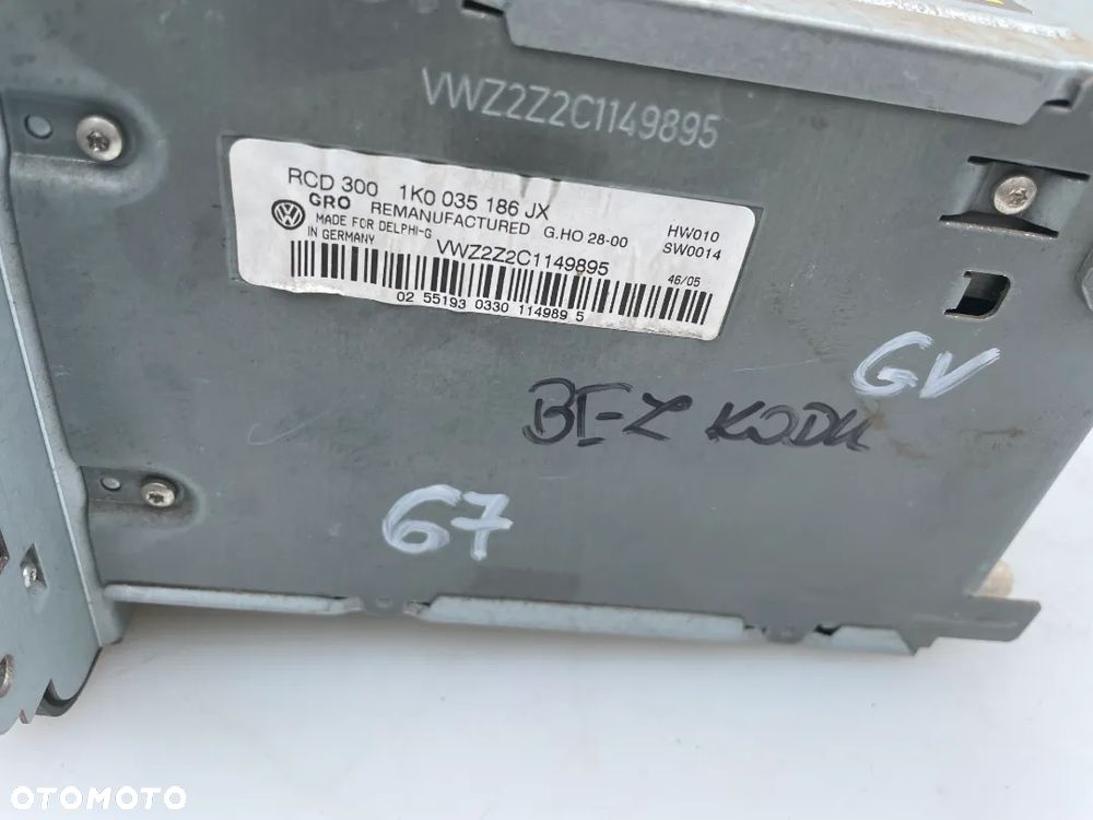 RADIO CD VW GOLF V TOURAN I 1K0035186JX BRAK KODU - 8