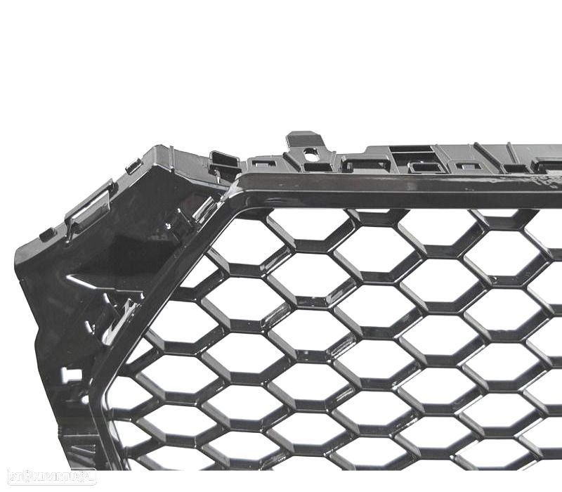 GRELHA FRONTAL AUDI A4 B9 15-19 LOOK RS PRETO BRILHANTE - 3