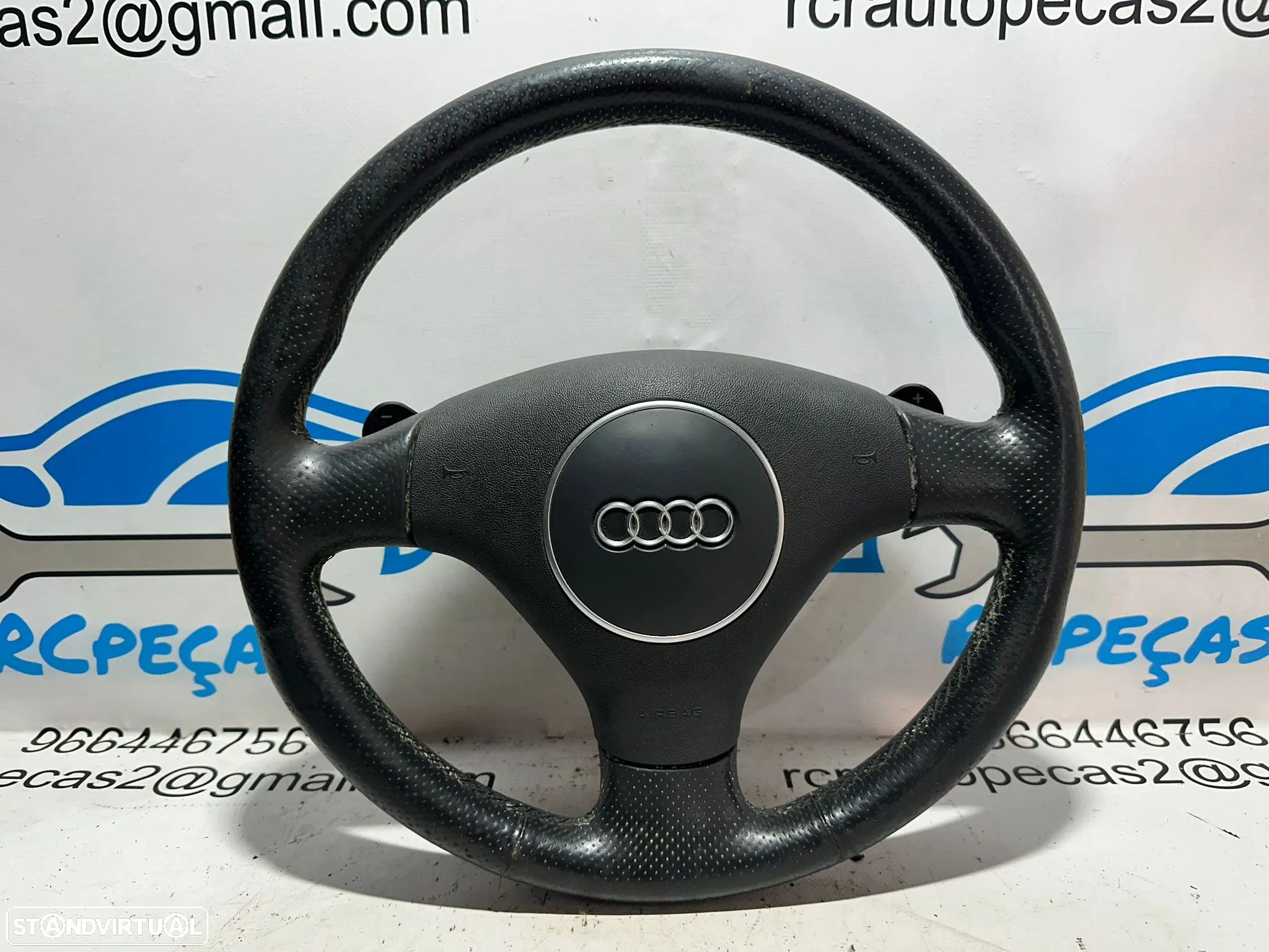 Volante Completo Pele Patilhas Original Volkswagen A3 8P DSG 8P0419091P - 1