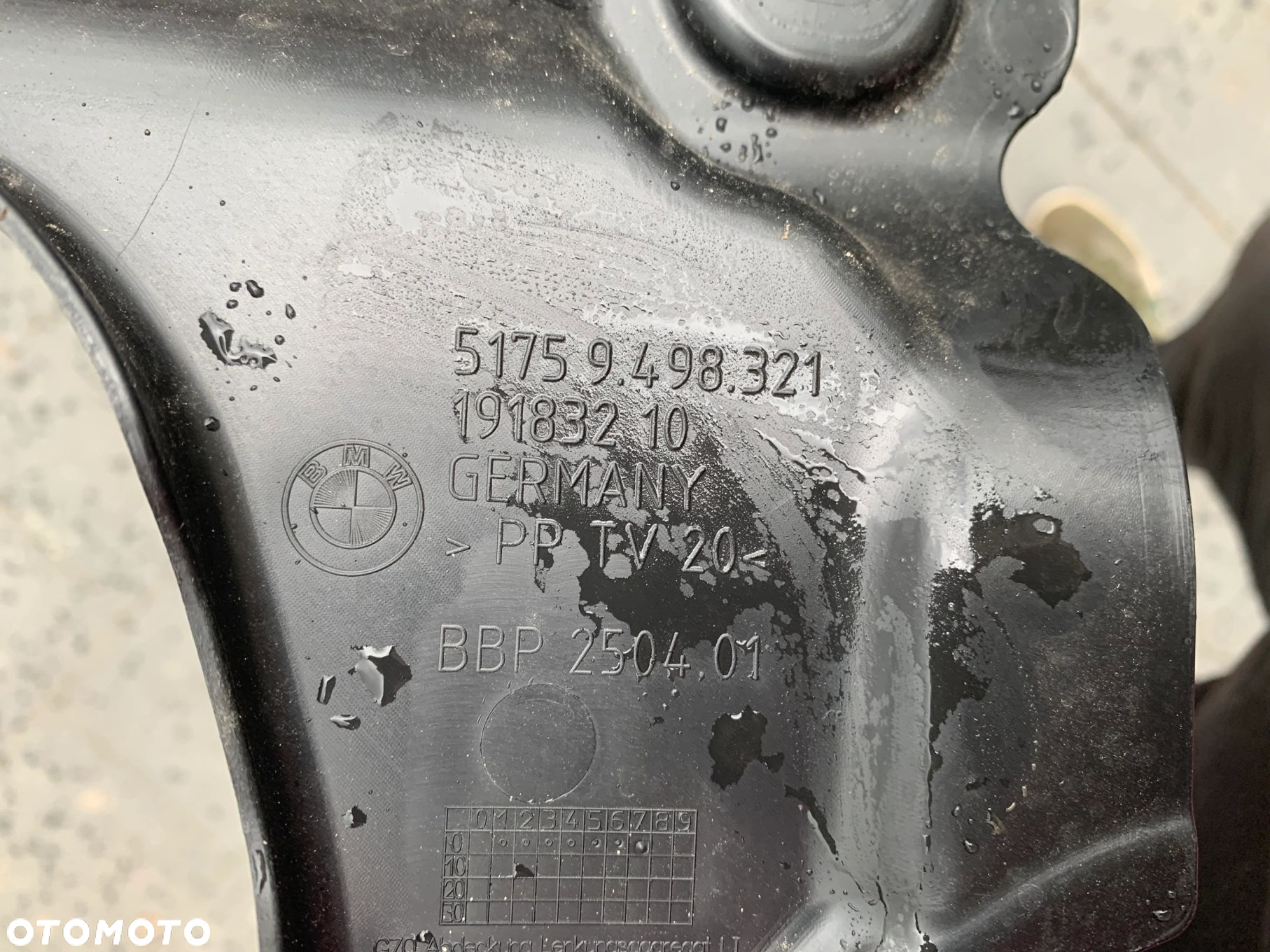NADKOLE LEWE PRAWE PRZÓD BMW 5 G60 G61 9850640 9850639 9621235 9621236 - 9