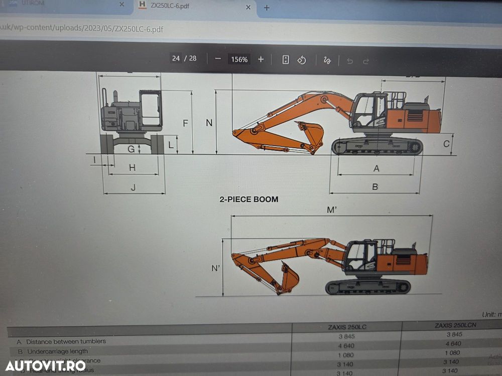 Hitachi ZX250LCN-6, 2019, 5.737h, CUPLA RAPIDA, cupa 1,55mc, inst picon, inst rotire, camera spate si laterale, latime 2,99m, ad sapare 7m, 3 pompe hidr HITACHI, consum 11,8l/h, lant 80% ok, ridica 16t, posibil leasing 3 ani-PROMOTIE 89.900 EUR+Tva - 37