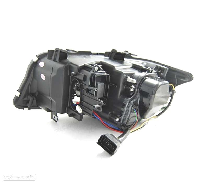 FARÓIS XENON BMW E90 E91 05-08 ANGEL EYES U LED 3D FUNDO PRETO - 4