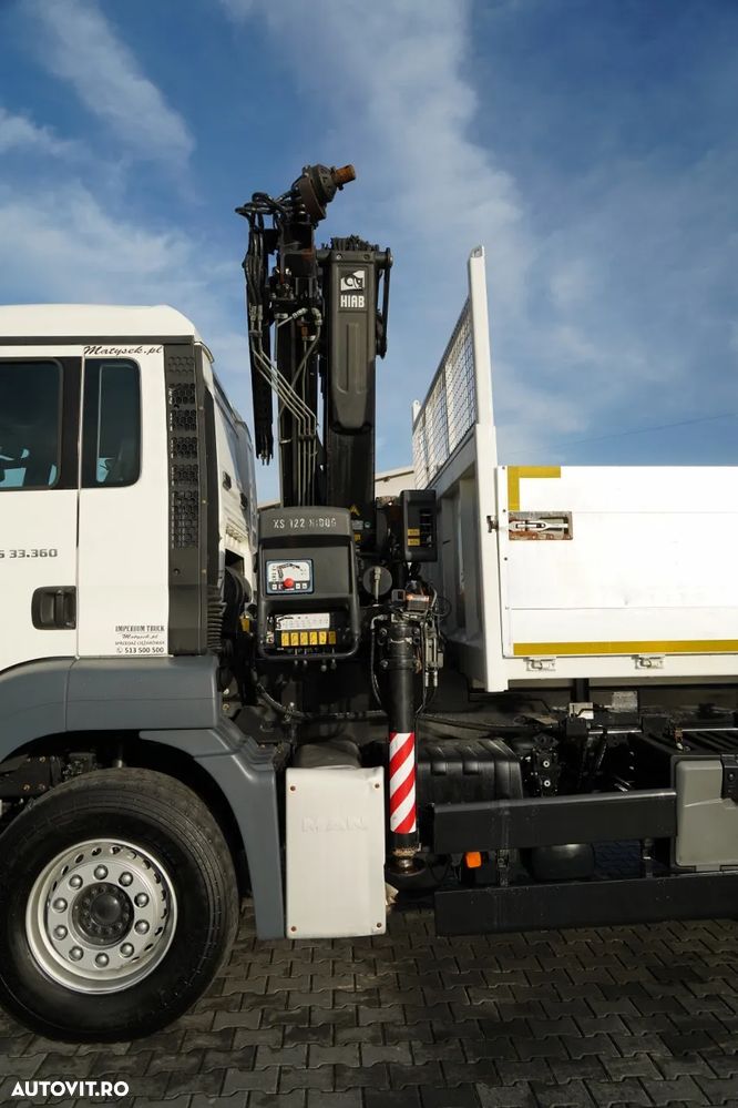 MAN TGS 33.360 / 6x4 / BASCULĂ SPATE 5.8 M + HIAB XS 122 HGV / RADIOCOMANDĂ / HGV ÎN SPATELE CABINEI / EURO 5 / MANUALĂ - 19