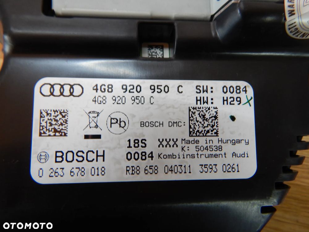 Licznik 3.0 4.0 TFSI 4G8920950C AUDI A6 s6 RS6 C7 A7 11-18 Łuków części - 5