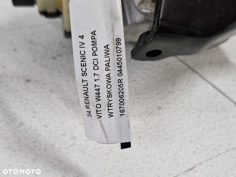 RENAULT SCENIC IV 4 VITO W447 1.7 DCI POMPA WTRYSKOWA PALIWA 167006205R 0445010799 - 8