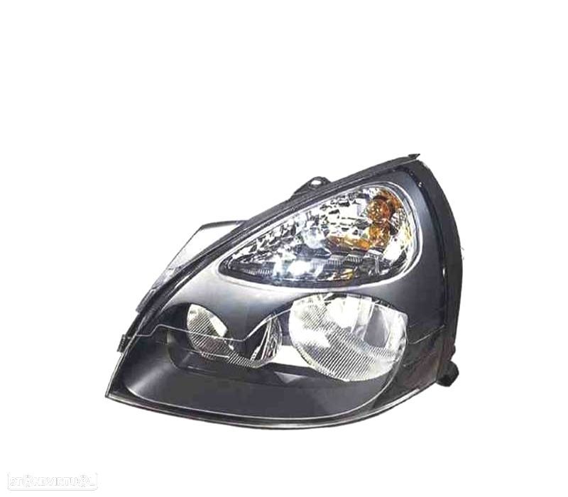 FARÓIS OPTICAS RENAULT CLIO II 01-05 PRETO - 1