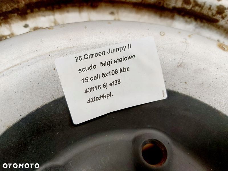 citroen jumpy ii scudo ii felgi stalowe 15 cali 5x108 kba43816 6j et38 - 6