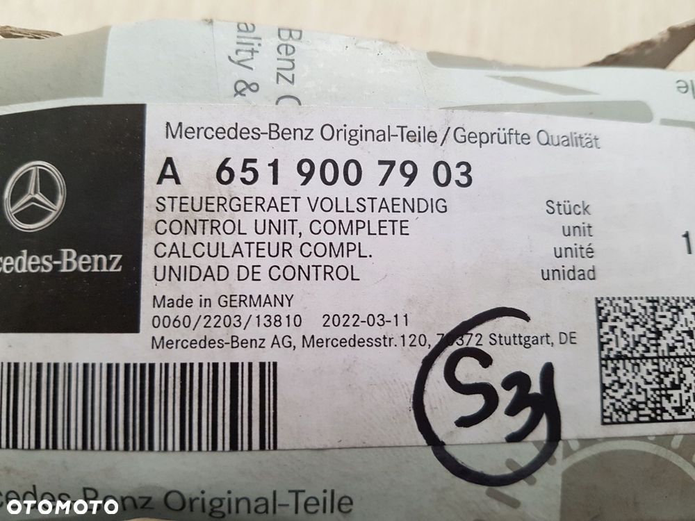 mercedes przekaźnik moduł świec żarowych komputer sterownik a6519007903 - 6