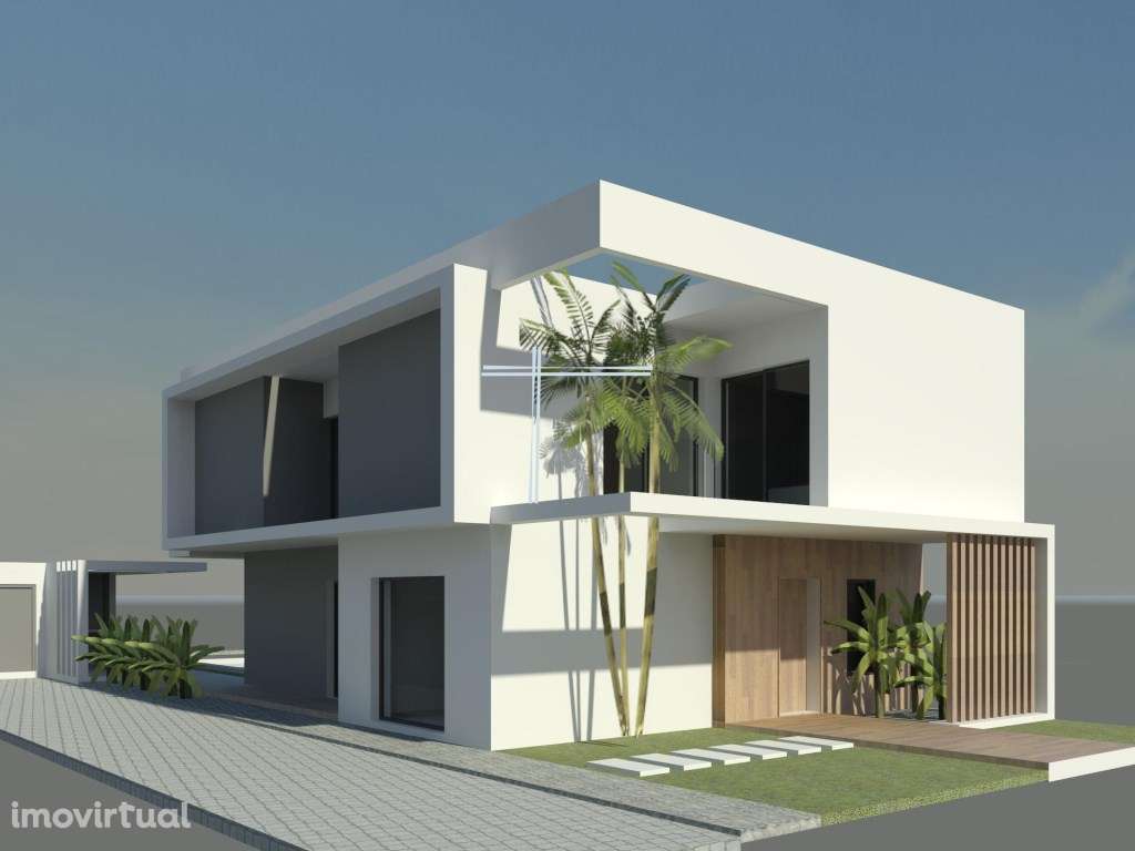 Moradia Geminada T4, arquitetura contemporânea com garagem e piscin... - Grande imagem: 2/54