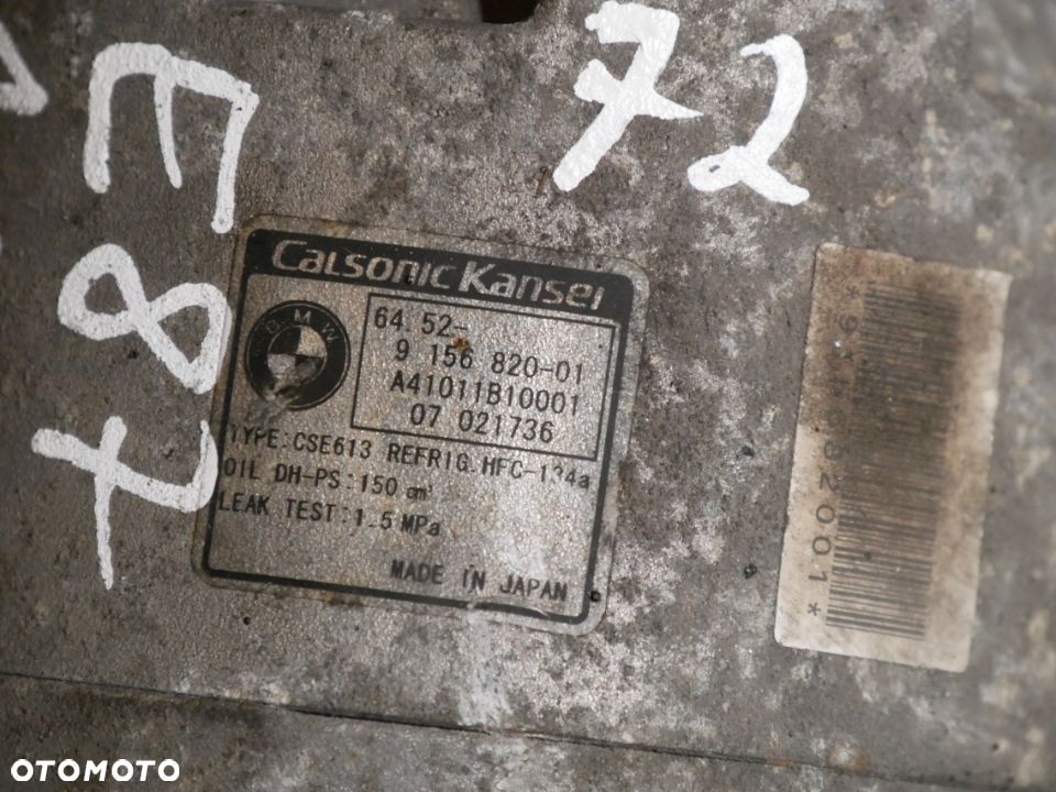 SPRĘŻARKA KLIMATYZACJI BMW E87 1.6B 07' 9156820-01 - 3