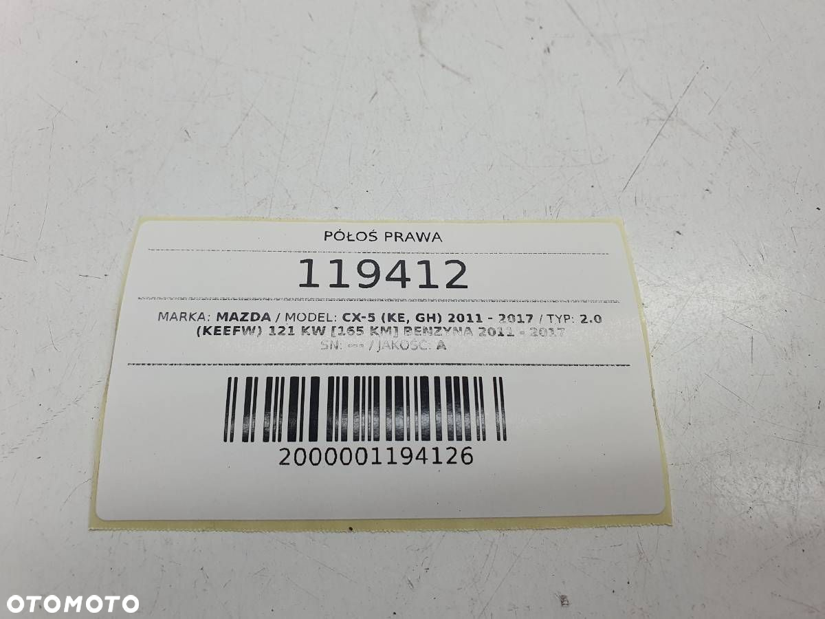 PÓŁOŚ PRAWA PRZÓD MAZDA CX-5 I 2.0 BENZYNA 2WD F EDJ95 - 4