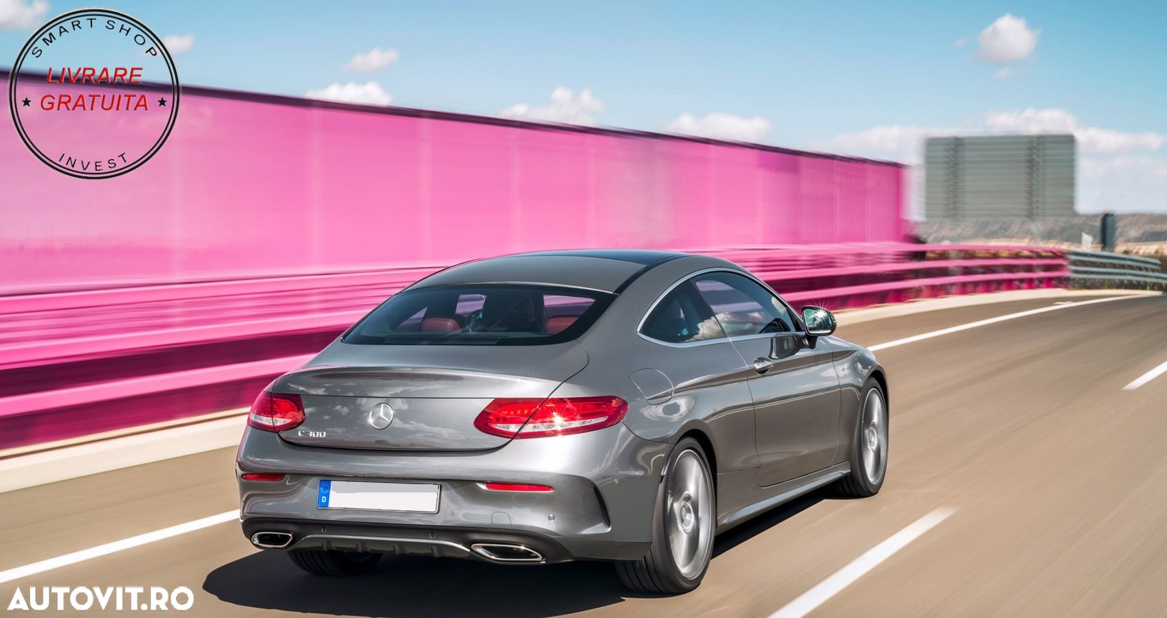 Difuzor Bara Spate Mercedes C-Class C205 A205 Coupe Cabriolet (2014-2019) C63 Desi- livrare gratuita - 9