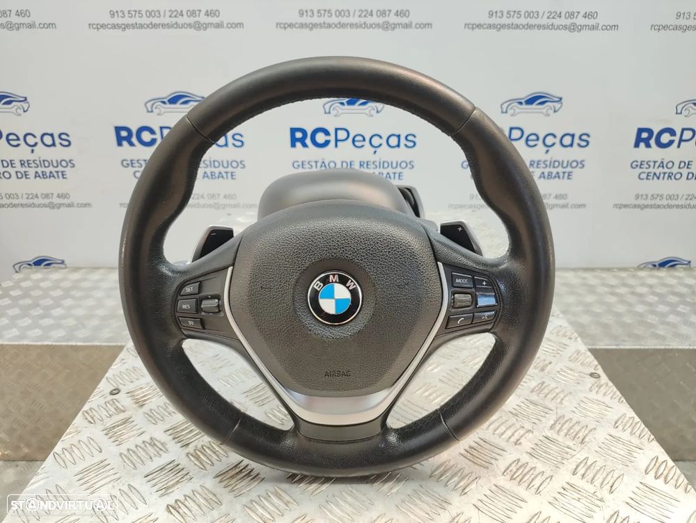 Volante completo em pele original BMW Serie 1 F20 F21 Patilhas Multifunções - 1