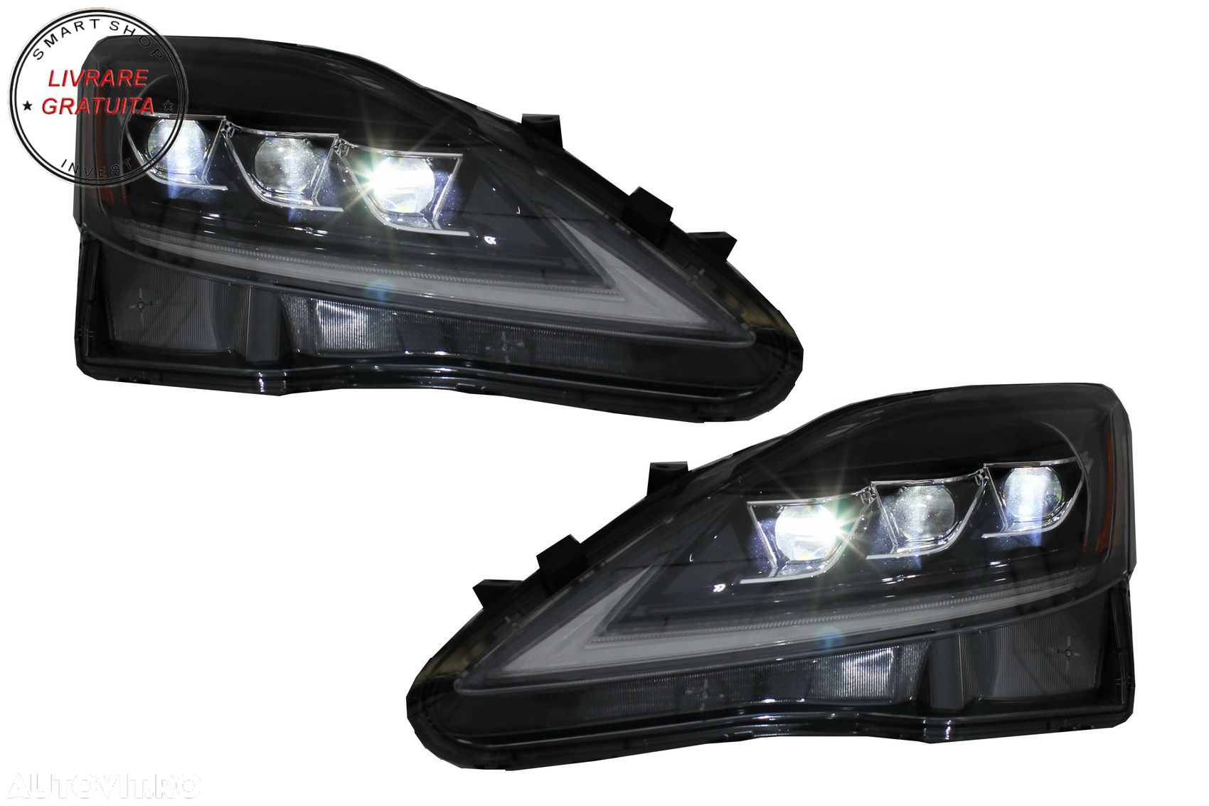 Faruri Full LED Semnal Dinamic LEXUS XE20 (2006-2013) Negru- livrare gratuita - 3