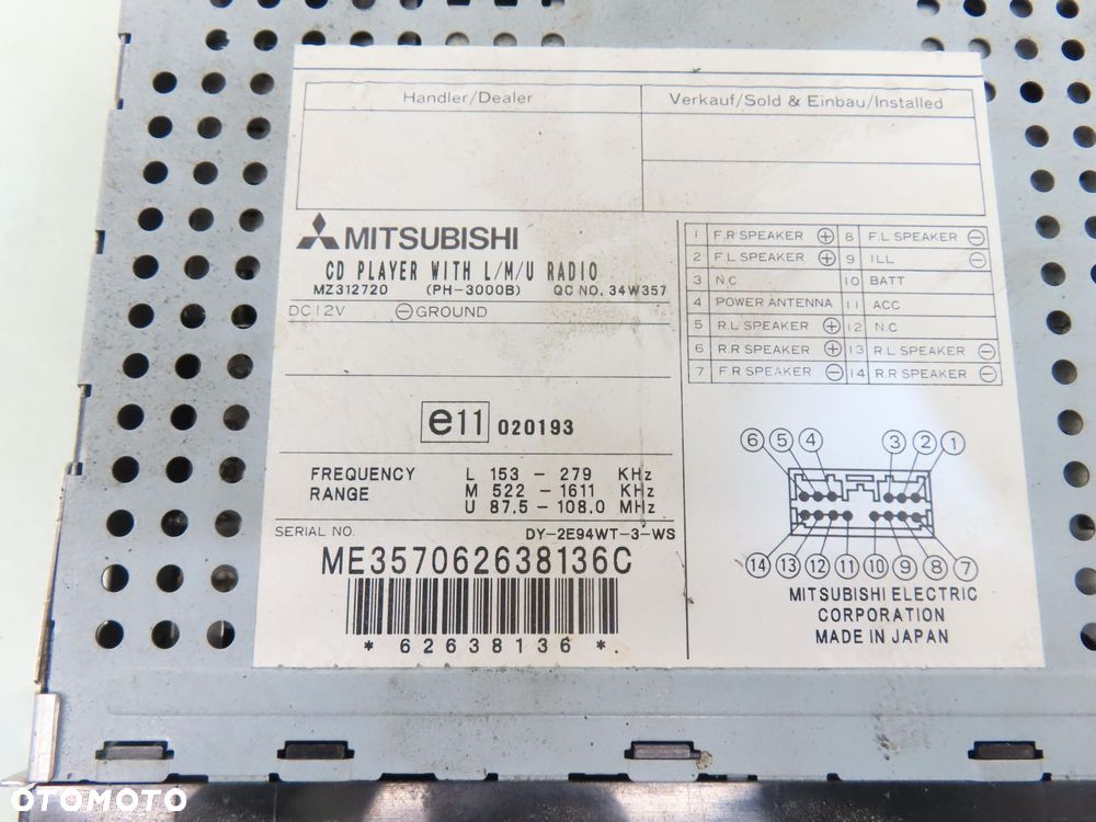 RADIO MITSUBISHI CARISMA MZ312720 - 4