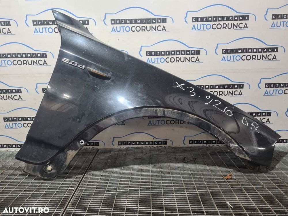 Aripa Dreapta Fata BMW X3 E83 Facelift 2006 - 2010 4 Usi NEGRU (926) CU RUGINA - 1
