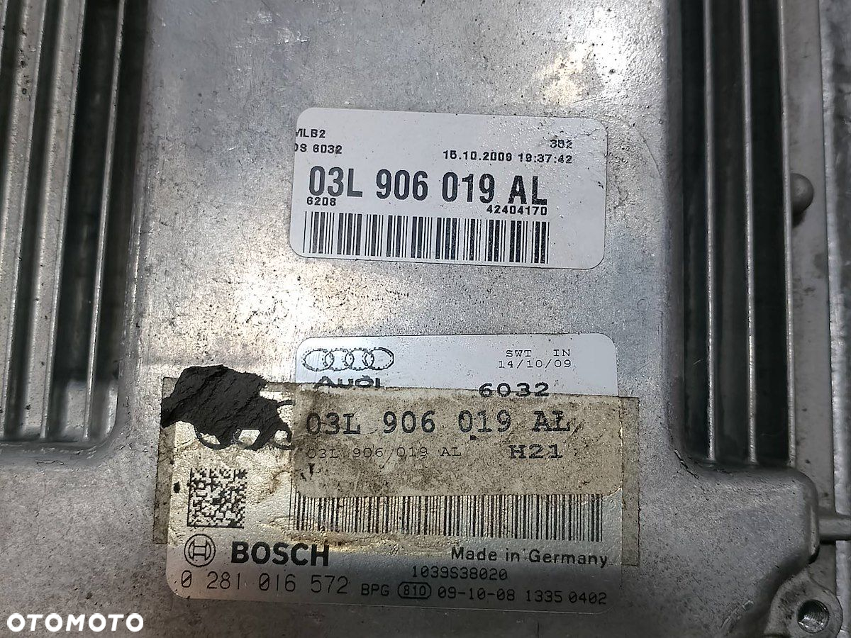KOMPUTER, STEROWNIK AUDI A4 B8 03L906019AL 0281016572 2.0 TDI - 6