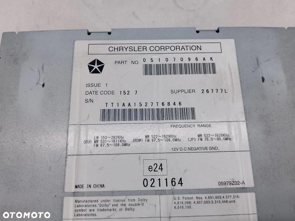 RADIO CD CHRYSLER SEBRING III 06-10 05107096AK - 8