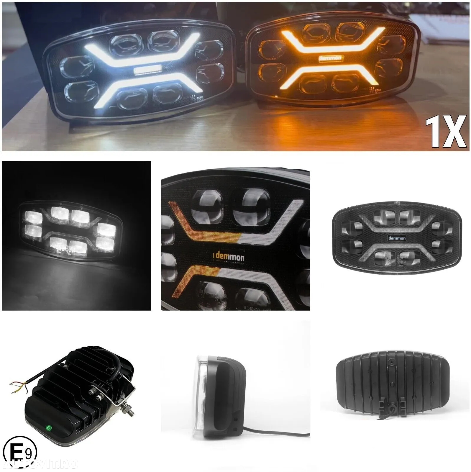 proiector faza lunga led drl 12v-24v demmon - 2