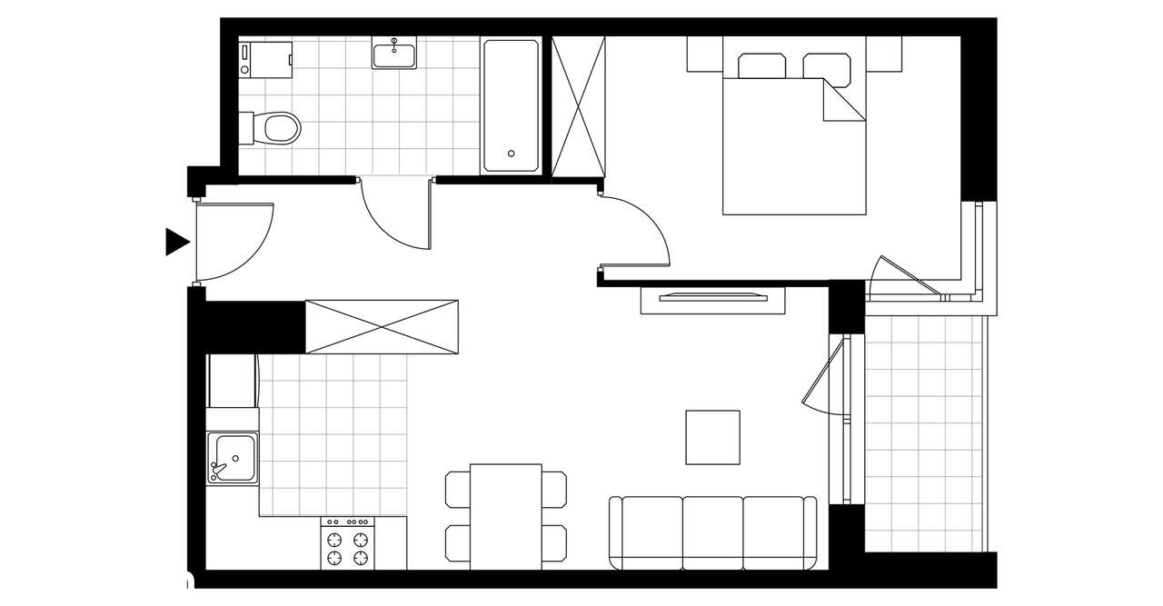 2-pokojowe mieszkanie 44m2 + balkon Bez Prowizji - Pełny obrazek: 4/7