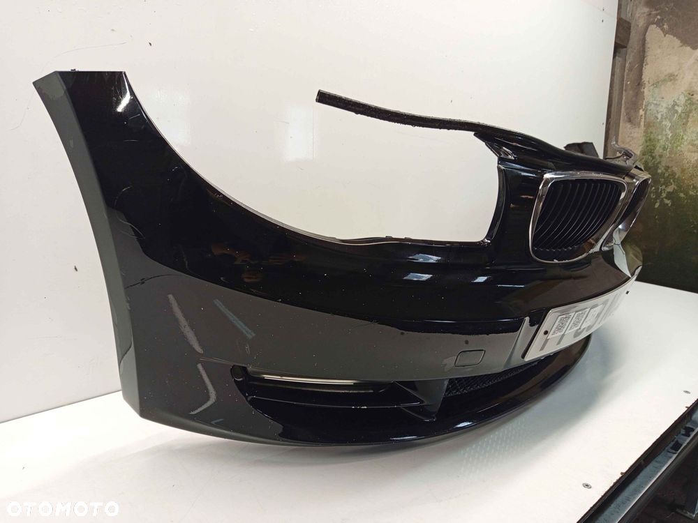 ^ ZDERZAK PRZÓD PRZEDNI BMW E87 SERIA 1 LIFT FL SCHWARZ 2 II CZARNY HALOGENY - 3