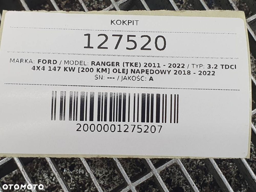 KOKPIT DESKA ROZDZIELCZA KONSOLA FORD RANGER V EU - 11
