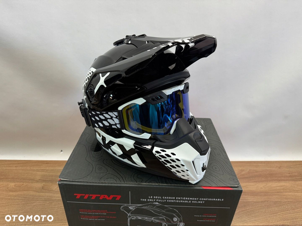 KASK MOTOCYKLOWY ENDURO CKX  Gogle Titan Black/White L