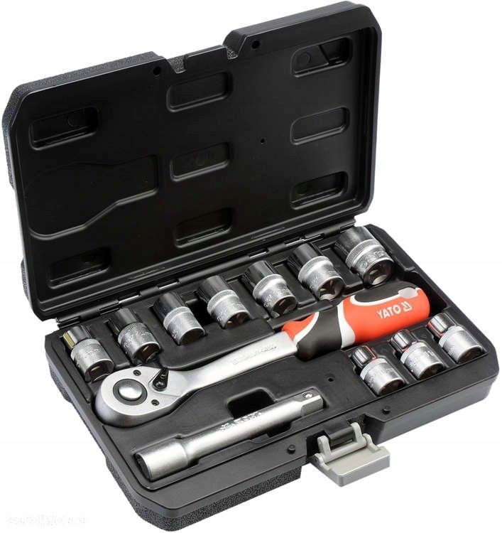 YATO ZESTAW NARZĘDZIOWY 1/2" 12 SZTUK KLUCZE NASADOWE NASADKI YT-38671 - 3