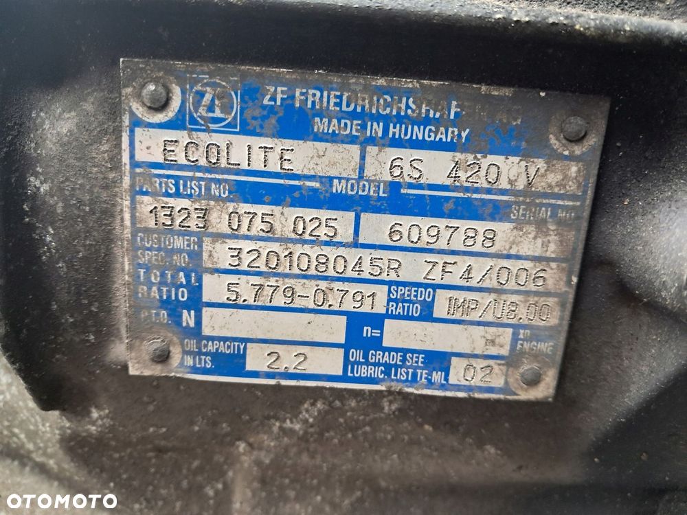 Skrzynia biegów Master III Movano B 2.3 DCI RWD ZF 6S420V - 2