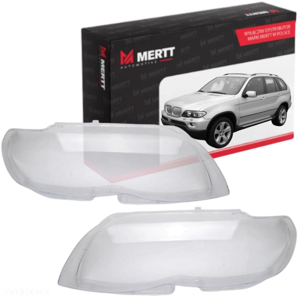KLOSZE szkła lampy reflektora przedniego PRAWEGO LEWEGO BMW X5 E53 LCI KPL - 1