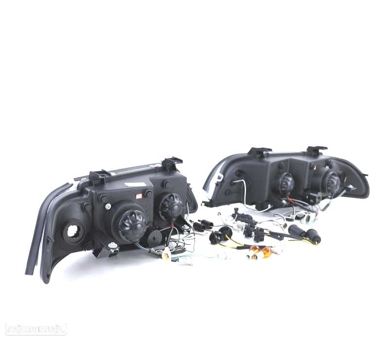 FARÓIS ANGEL EYES CCFL BMW E39 95-00 MANUAL FUNDO CROMADO - 4