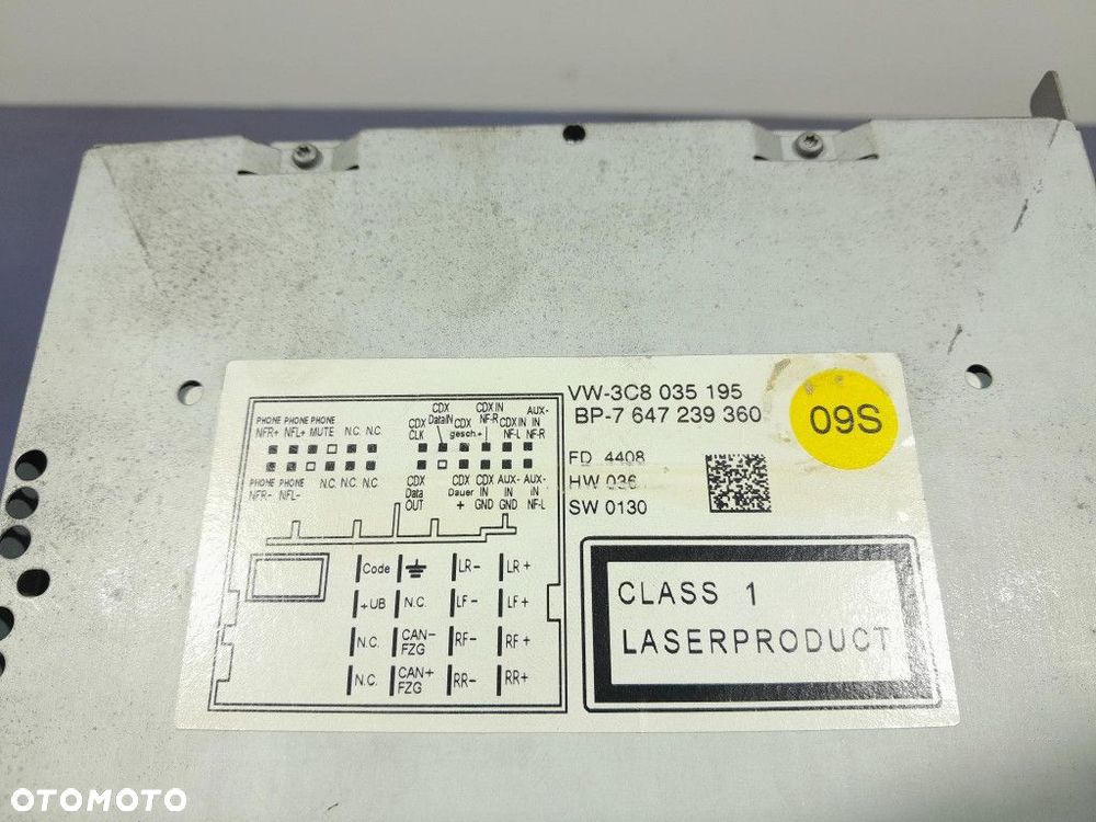 VW GOLF VI 08- RADIO FABRYCZNE CD WYŚWIETLACZ 3C8035195 - 8