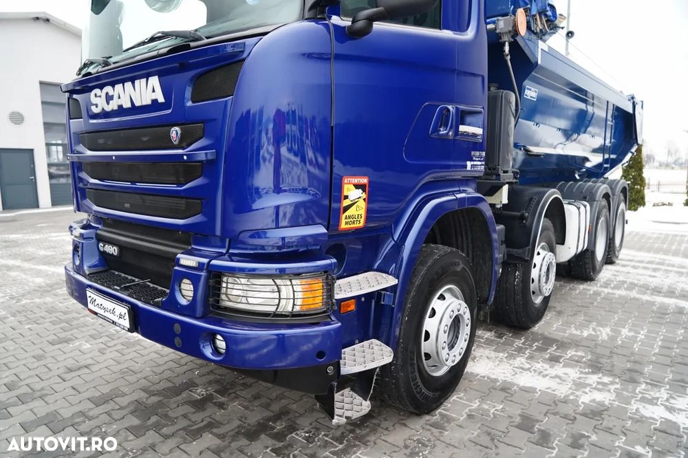 MAN G 490 / 8x4 / BASCULATOR SPATE / CLAPETĂ HIDRAULICĂ / CORTINĂ AUTOMATĂ / MANUALĂ / EURO 6 - 15