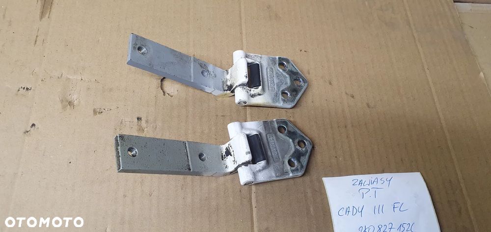Zawiasy drzwi prawy tył dolny górny komplet VW Caddy III Lift 2K0827152C - 4