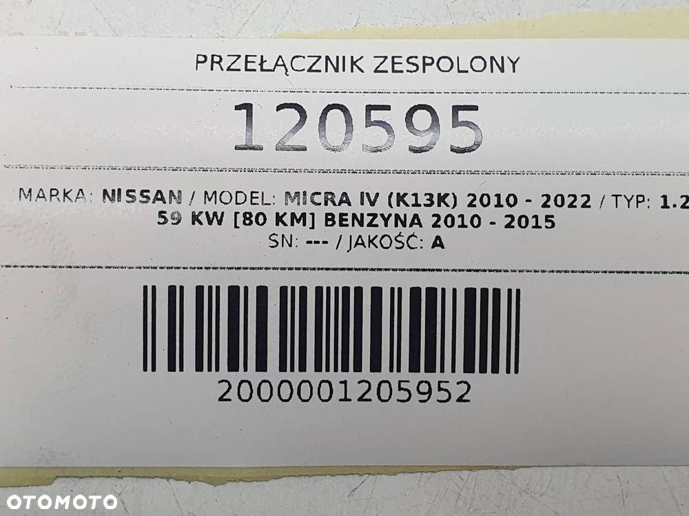 PRZEŁĄCZNIK ZESPOLONY TAŚMA MANETKI NISSAN MICRA K13 479453TS0BRT - 11