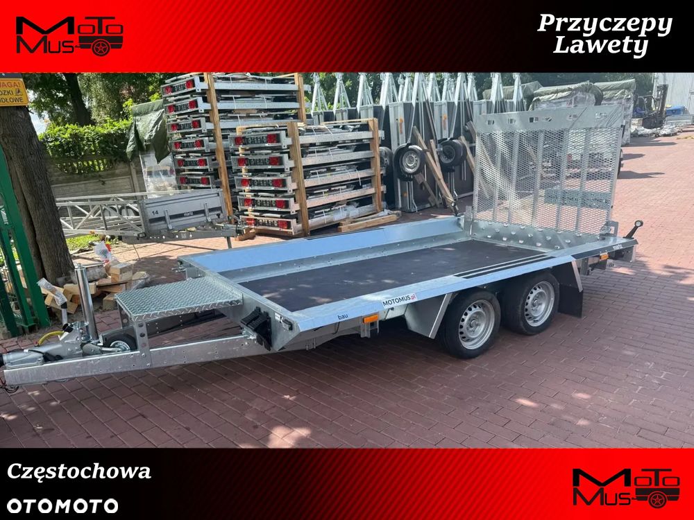 Martz Przyczepa do przewozu sprzętu budowlanego Martz Bau 3 350/2 350x160 3500kg 2 osie pod koparke koparka walec MOTOMUS od ręki - 1