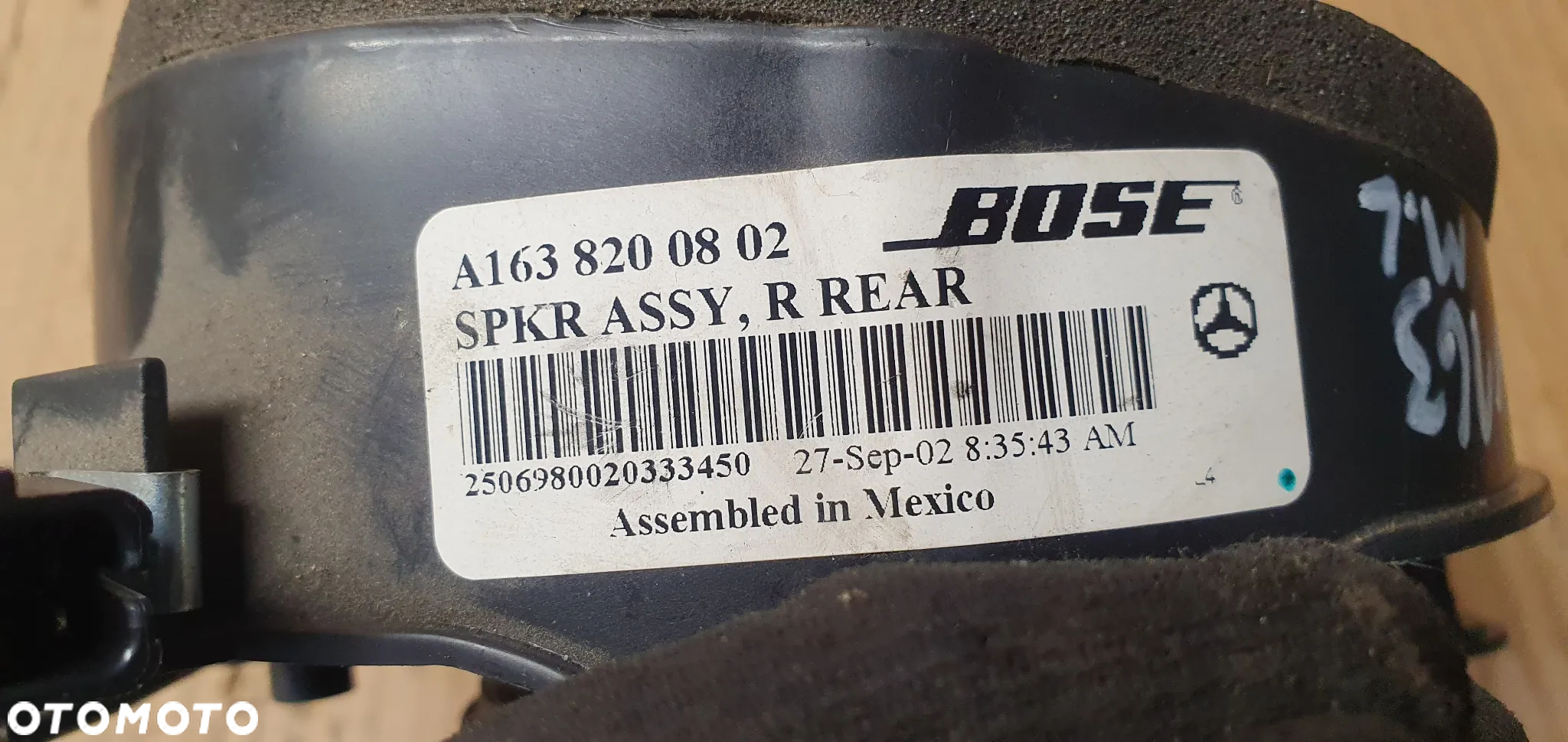Głośnik drzwi prawy tył tylny prawy BOSE Mercedes ML W163 A1638200802 - 7