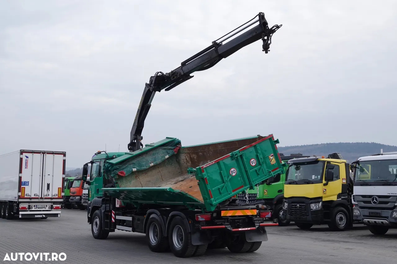 MAN TGS 26.400 / 6X4 / BASCULANTE + HDS PALFINGER PK 16502 / HYDROBURTA / BORDMATIC / IMPORTAT - 6