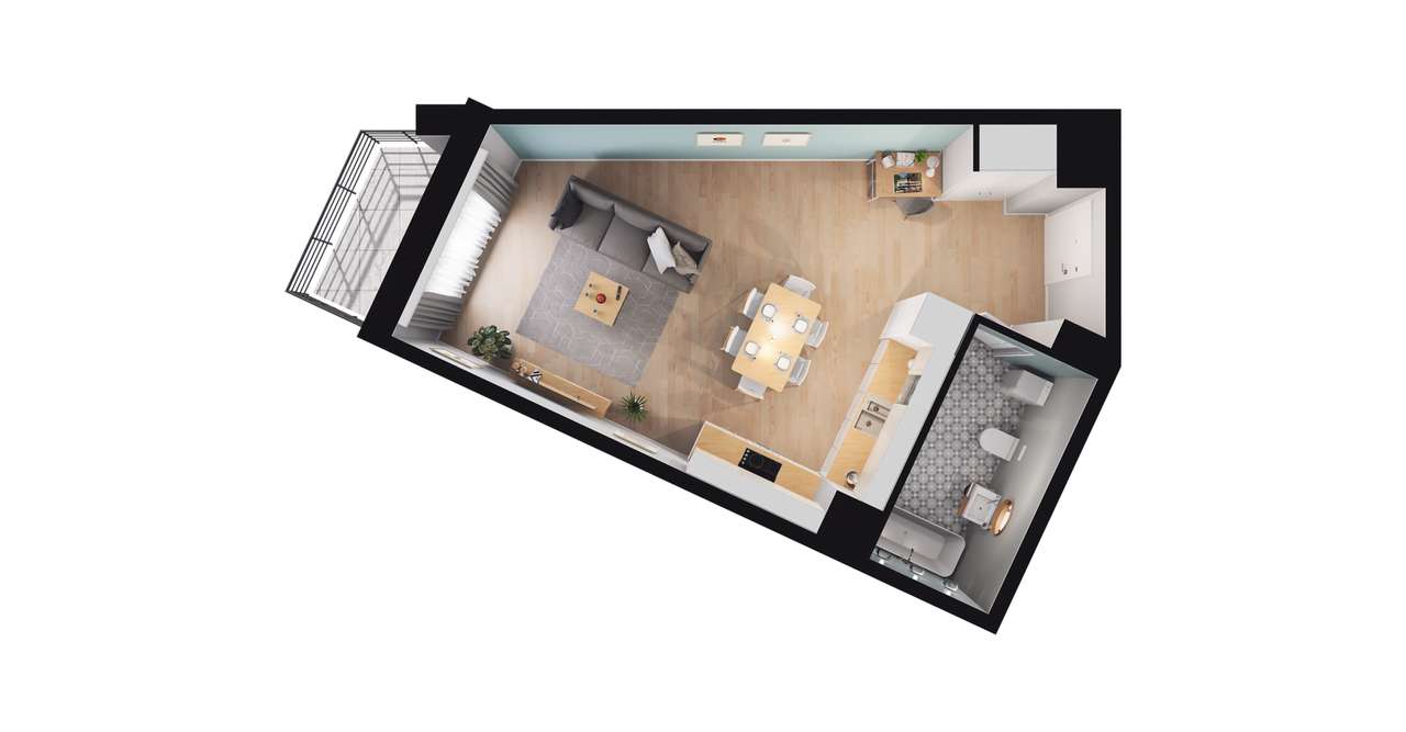 1-pokojowe mieszkanie 36m2 + balkon
