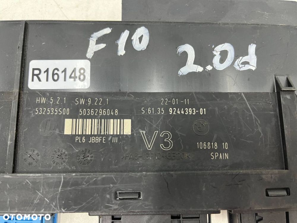 Moduł komfortu BMW 5 F10 F11 10-17r. sterownik komputer 9244393 532535S00 - 6