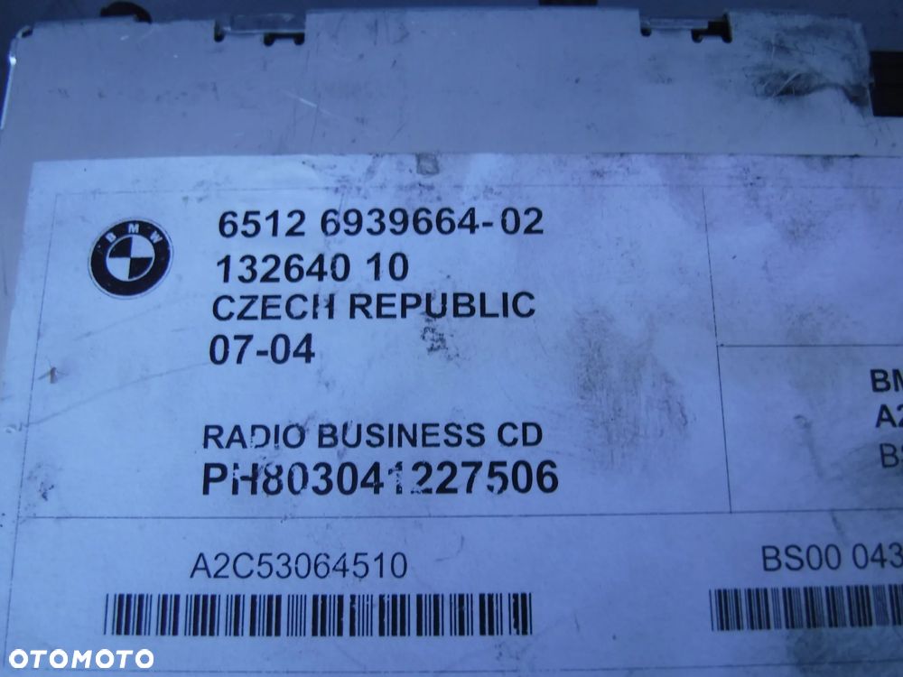 Radio Czytnik BMW Business CD X3 E83 Z4 E85 E86 6939664 - 2
