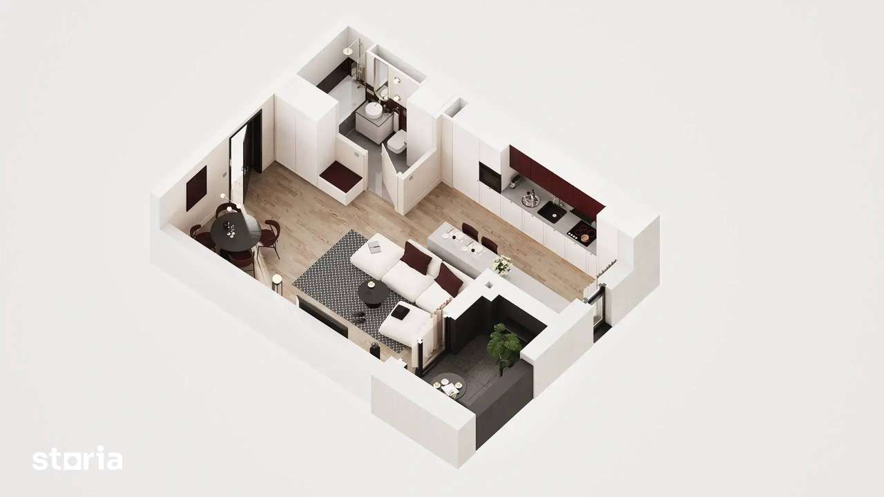 Apartament NOU cu o camera VIA CARMINA, de la dezvoltator avans 5% — fotografia 3